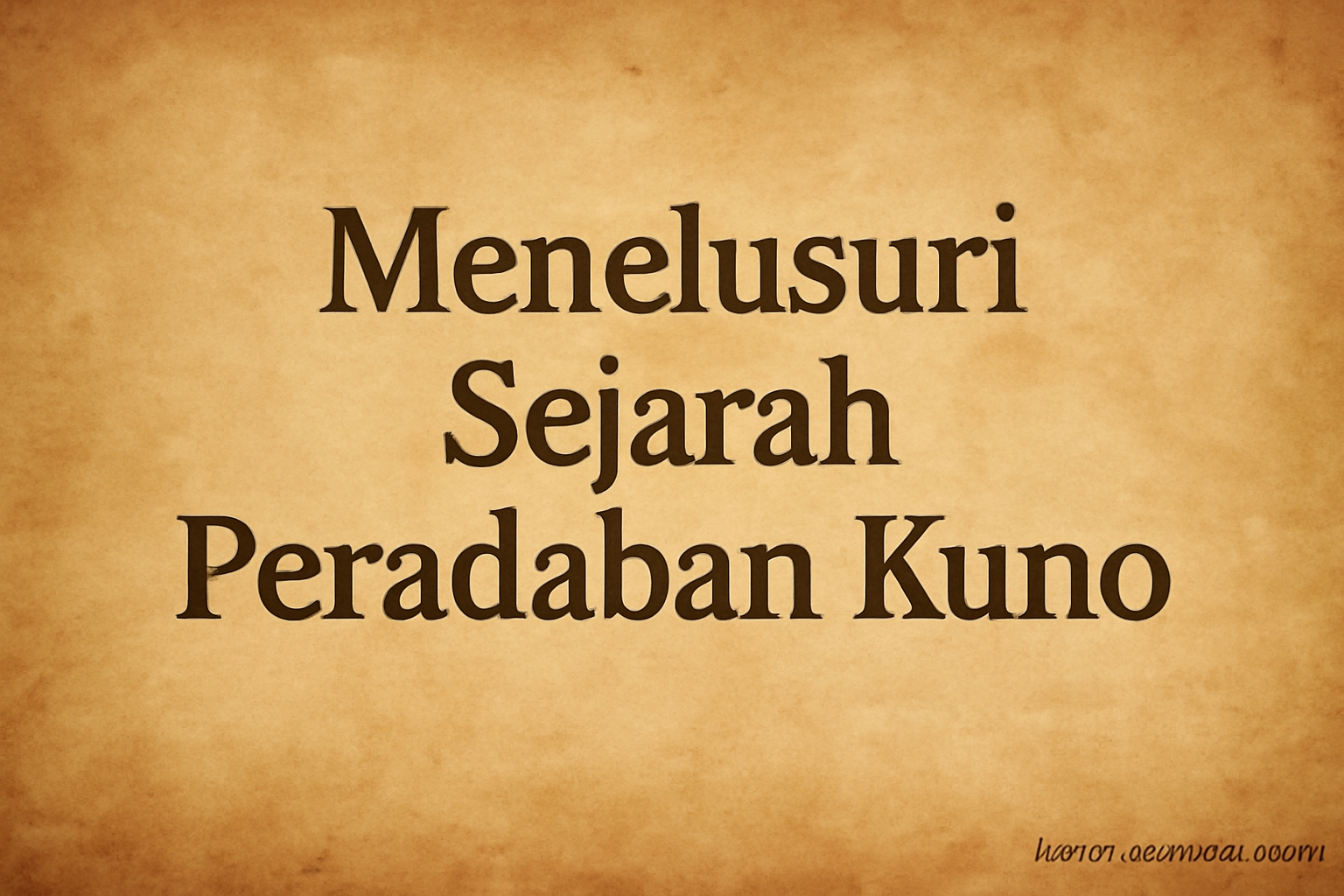 Menelusuri Sejarah Peradaban Kuno